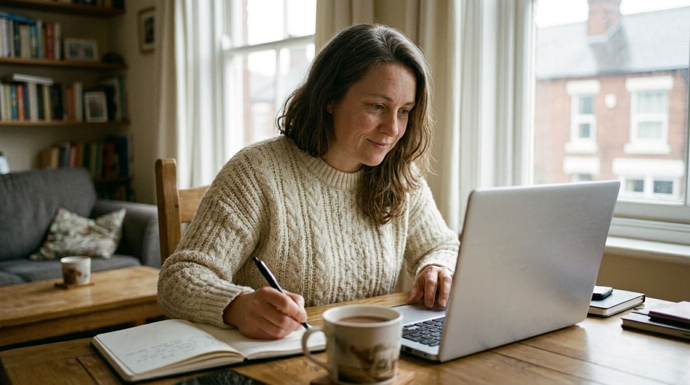 Emma completing online Level-3 TSD foundation modules at home